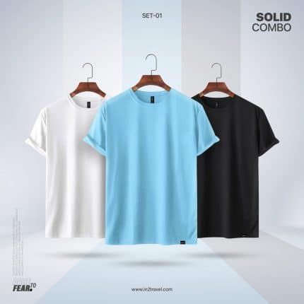 In2 Travel Solid Combo Set1 - White,Sky blue,Jet Black