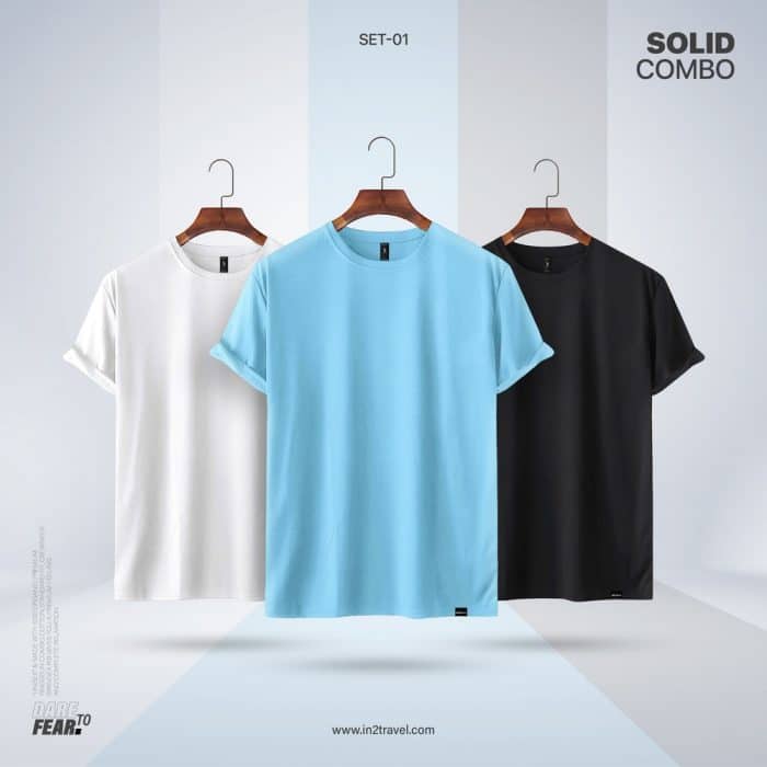In2 Travel Solid Combo Set1 - White,Sky blue,Jet Black