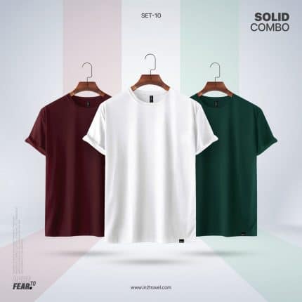 In2 Travel Solid Combo Set10 – White, Forest Green, Maroon