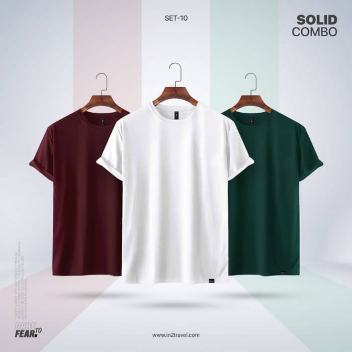 In2 Travel Solid Combo Set10 – White, Forest Green, Maroon