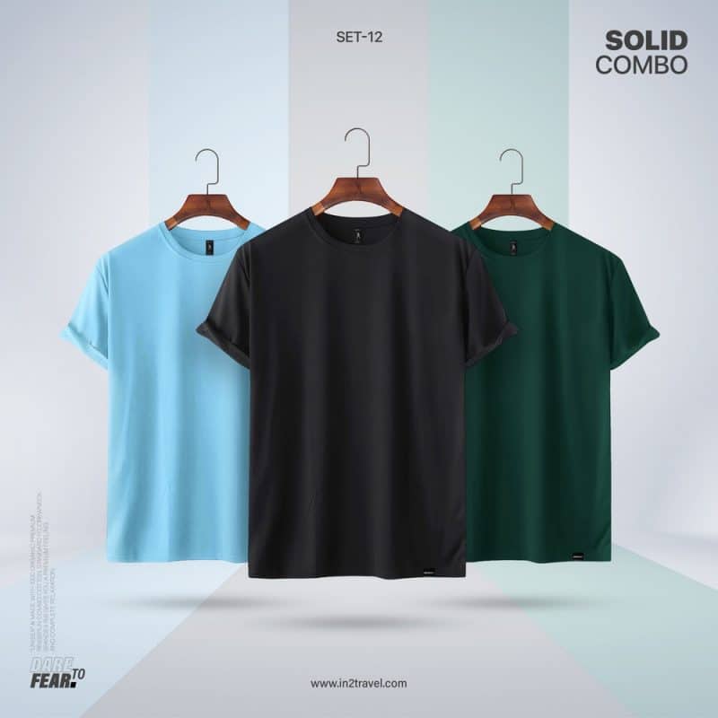 In2 Travel Solid Combo Set12 – Jet Black, Forest Green, Sky Blue