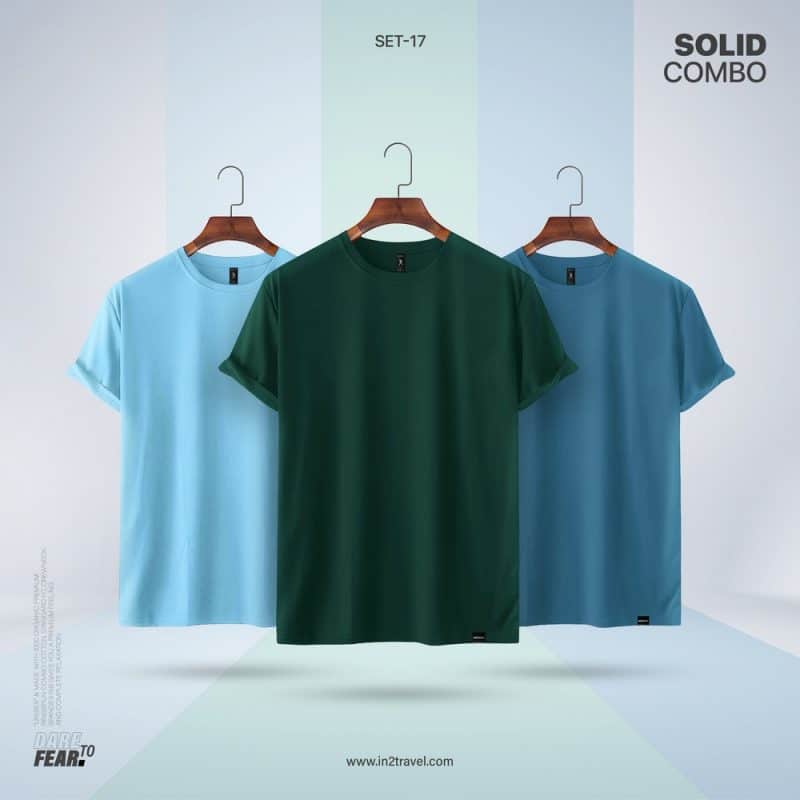 In2 Travel Solid Combo Set17 – Sky Blue, Turkish Blue, Forest Green