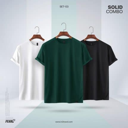 In2 Travel Solid Combo Set3 - White, Forest Green, Jet Black