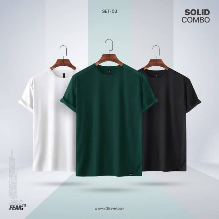 In2 Travel Solid Combo Set3 - White, Forest Green, Jet Black