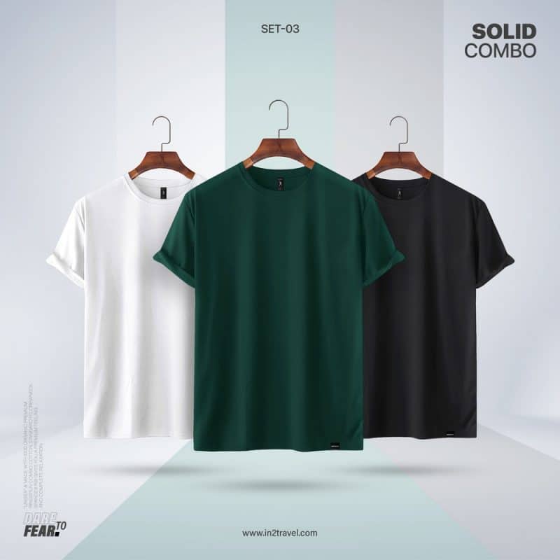 In2 Travel Solid Combo Set3 - White, Forest Green, Jet Black