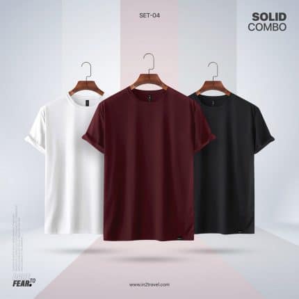 In2 Travel Solid Combo Set4 - White,Maroon, Jet Black