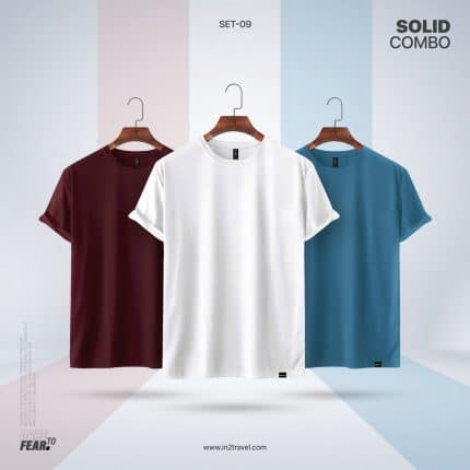 In2 Travel Solid Combo Set9 – White, Turkish Blue,Maroon