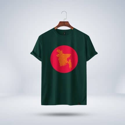 Bangladesh Flag with Map 1971 Cotton Tee Shirt - In2 travel