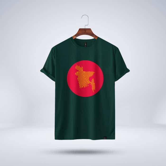Bangladesh Flag with Map 1971 Cotton Tee Shirt - In2 travel
