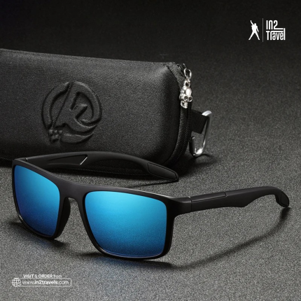 KDEAM Polarized Travel Sunglasses Authentic Black | Blue Shade | In2 Travel