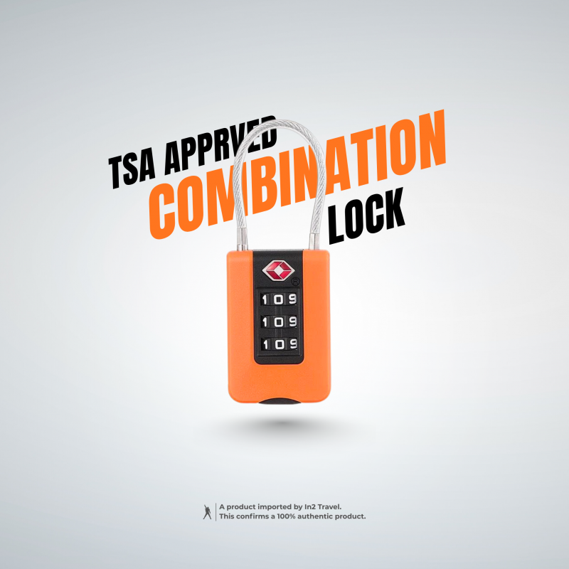 TSA Approved 3 Digit Travel Combination Lock | v1 | Orange | In2 Travel