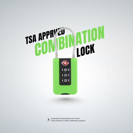 TSA Approved 3 Digit Travel Combination Lock | v1 | Green | In2 Travel