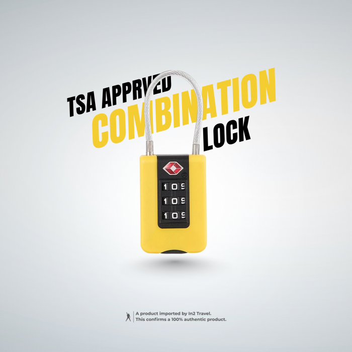 TSA Approved 3 Digit Travel Combination Lock | v1 | Yellow | In2 Travel