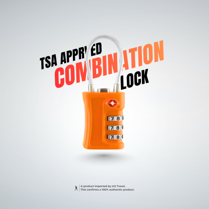 TSA Approved 3 Digit Travel Combination Lock | v2 | Orange | In2 Travel