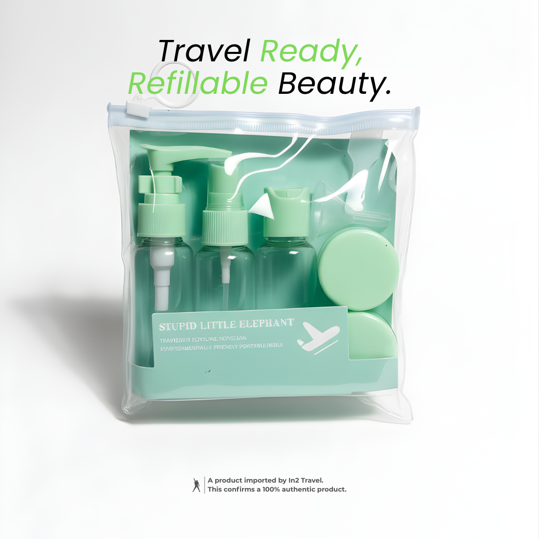 In2 Travel Refillable Travel Bottle Set (7-Piece) - Leakproof, TSA-Approved Size Toiletry Kit for Carry-On In2 Travel Refillable Travel Bottle Set (7-Piece) - Leakproof, TSA-Approved Size Toiletry Kit for Carry-On