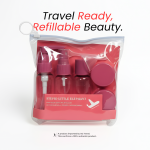 In2 Travel Refillable Travel Bottle Set (7-Piece) - Leakproof, TSA-Approved Size Toiletry Kit for Carry-On