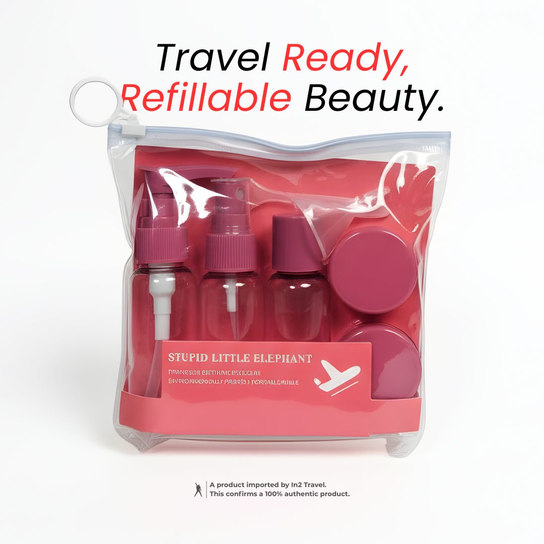In2 Travel Refillable Travel Bottle Set (7-Piece) - Leakproof, TSA-Approved Size Toiletry Kit for Carry-On In2 Travel Refillable Travel Bottle Set (7-Piece) - Leakproof, TSA-Approved Size Toiletry Kit for Carry-On