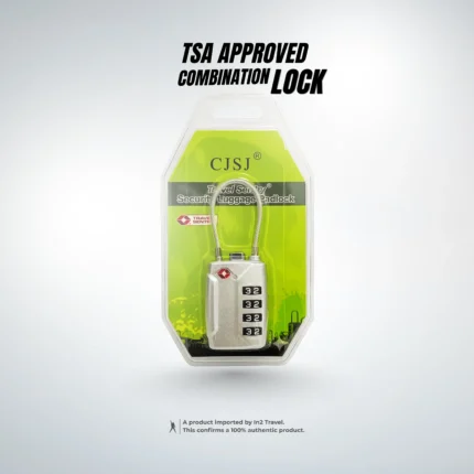 TSA Approved 4 Digit Travel Combination Lock | Silver | In2 Travel