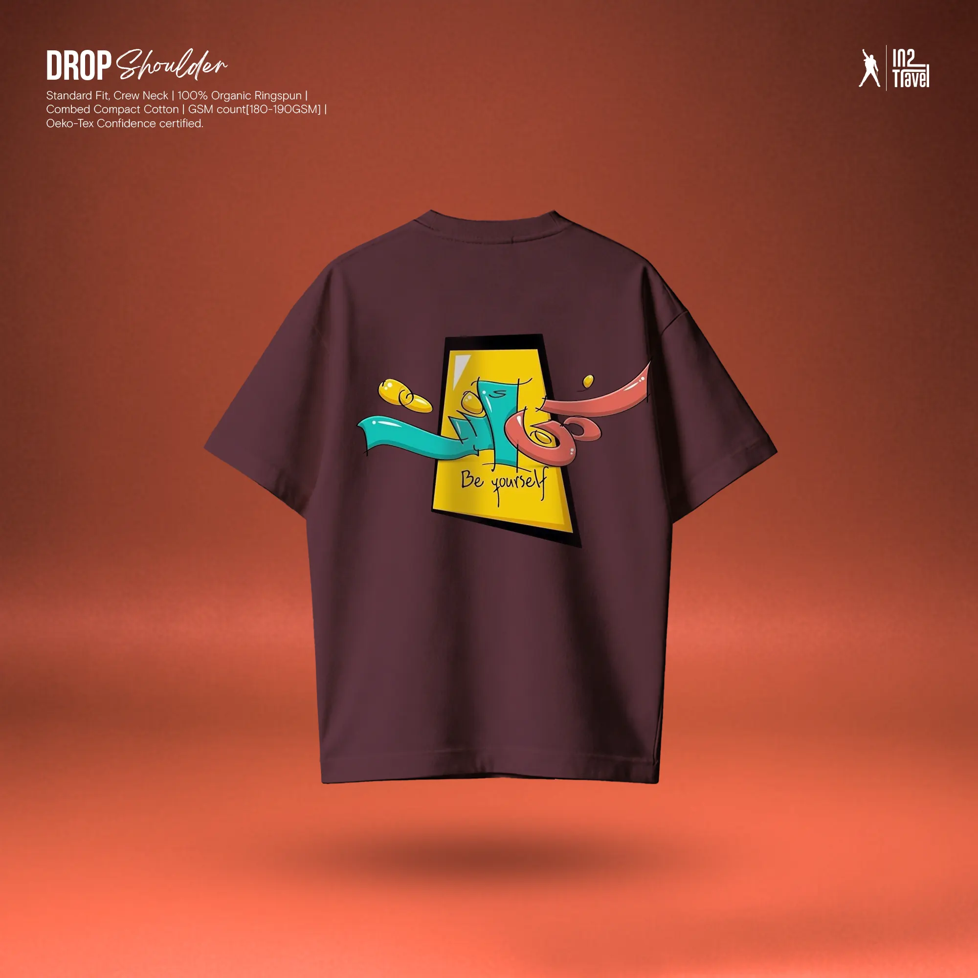 in2 travel Be Yourself Back Drop Shoulder Web Be Yourself - Drop Shoulder | In2 Travel - Image 1
