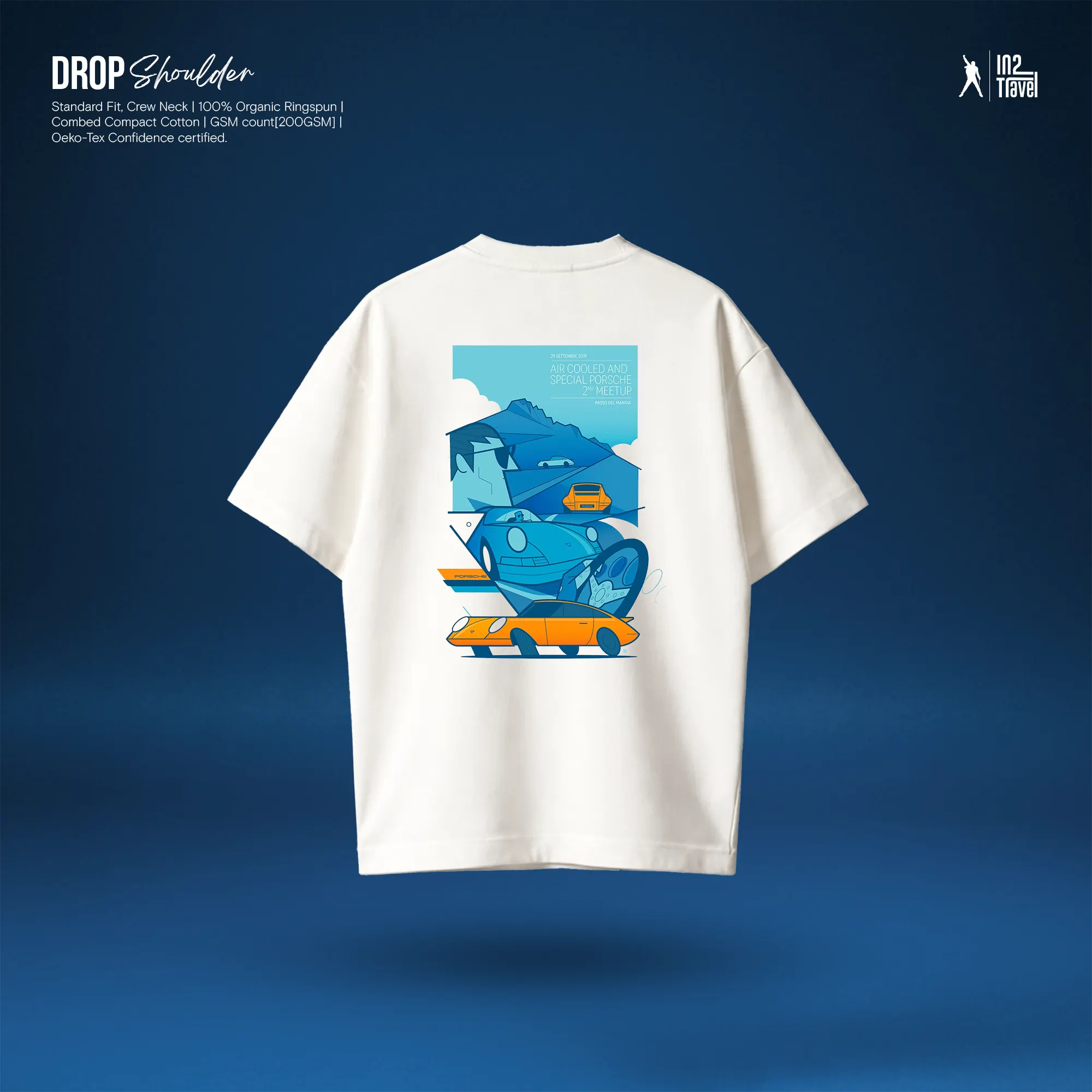 in2 travel Porshe Back Drop Shoulder Web Top Gear - Drop Shoulder | In2 Travel - Image 1